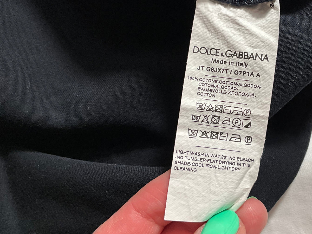 Dolce & Gabbana Men’s Black Fitted Cotton T-Shirt – Size IT 48 men