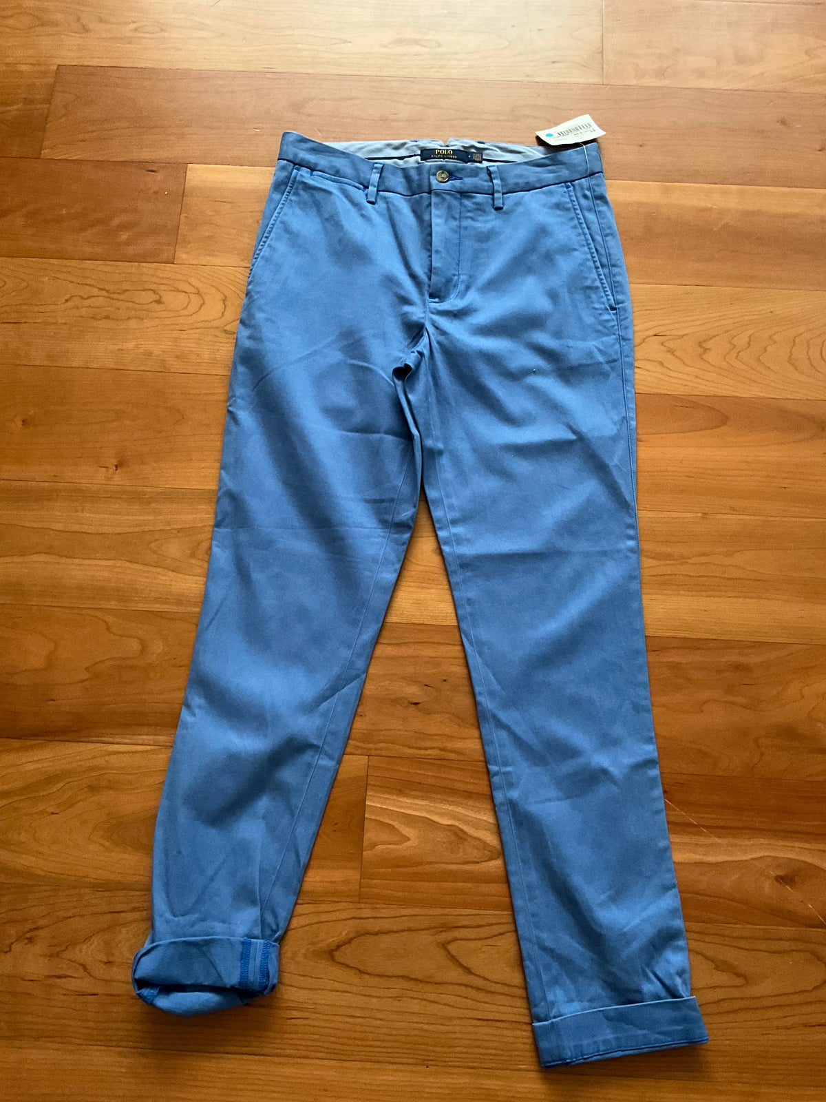 Ralph Lauren Polo Slim Fit Stretch Chino Blue Pants Trousers US 4 UK 8 S Small ladies