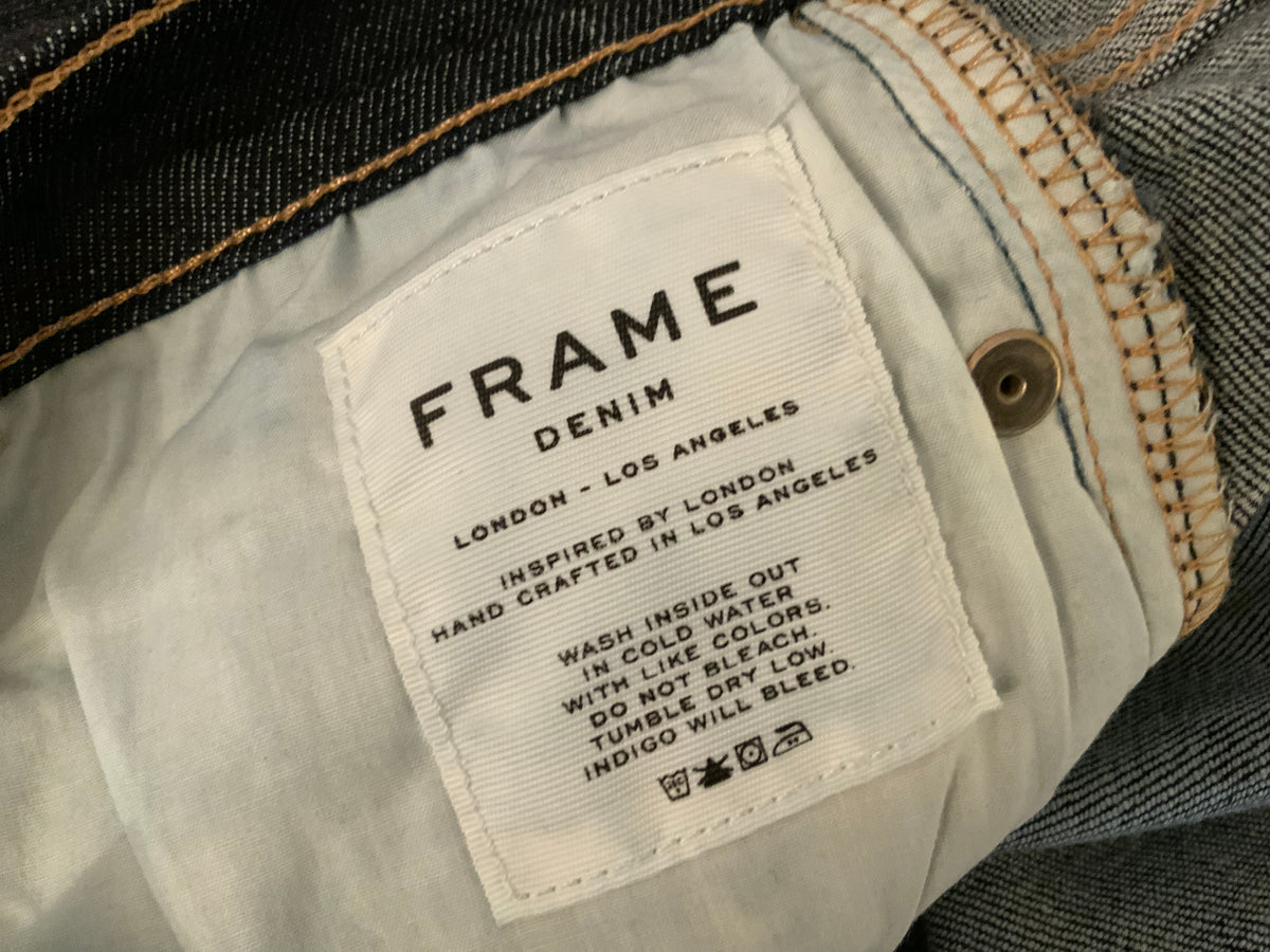 FRAME LE SKINNY DE JEANNE NAVY BLUE DENIM JEANS Size 25 ladies