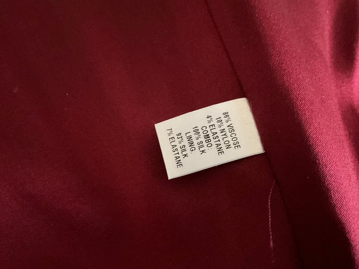 Cushnie et Ochs Burgundy Gorgette Trim Dress Size US 2 UK 6 XS ladies