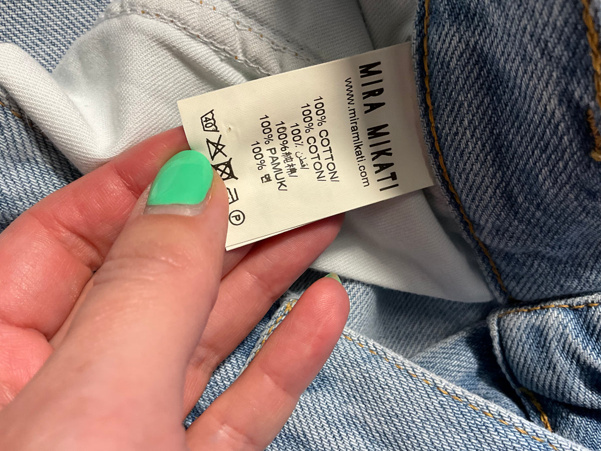 Mira Mikati Light Blue Embroidered Wide-Leg Jeans – Size 40 ladies