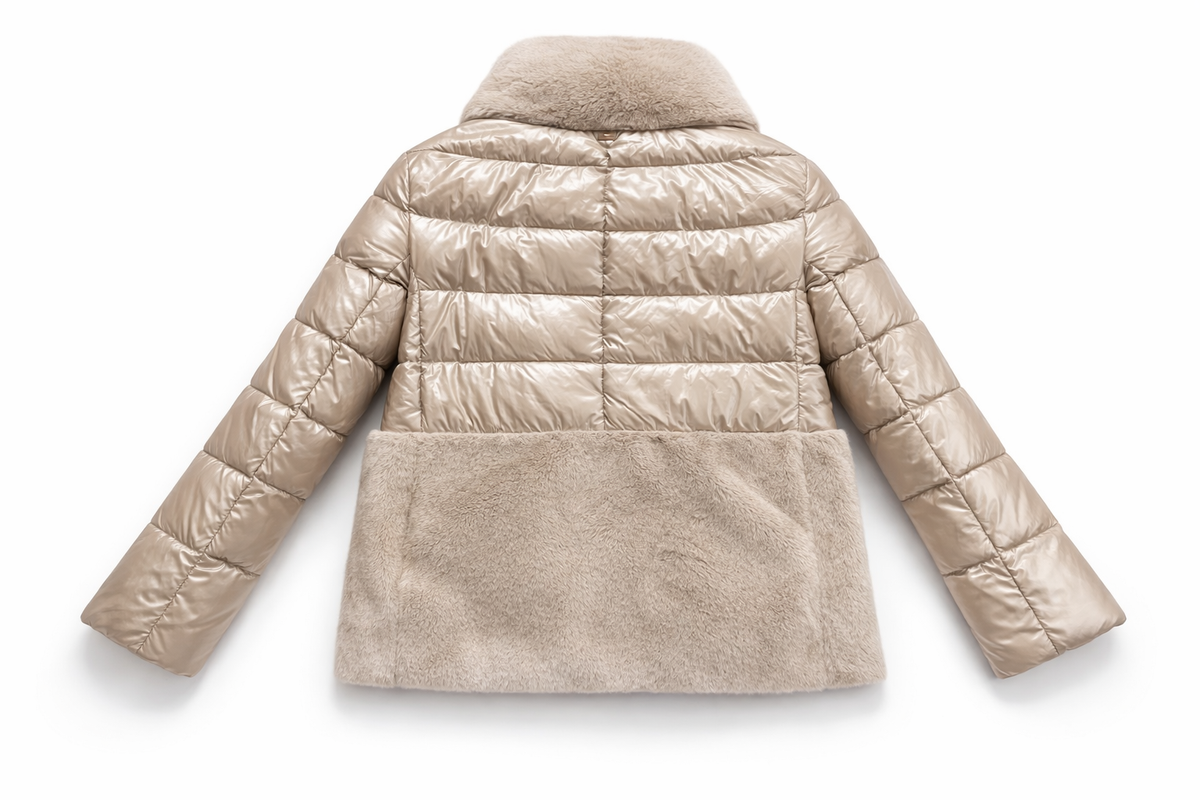Herno faux fur dawn feathers jacket puffer size I 42 UK 10 US 6 ladies