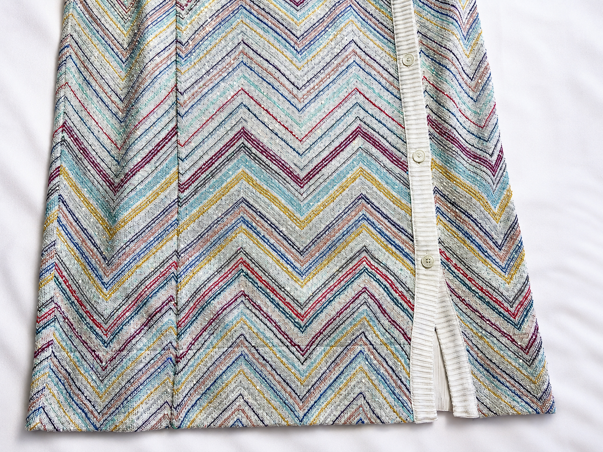 Missoni Multicolour Chevron Zig Zag Knit Midi Dress – Size I 44 ladies