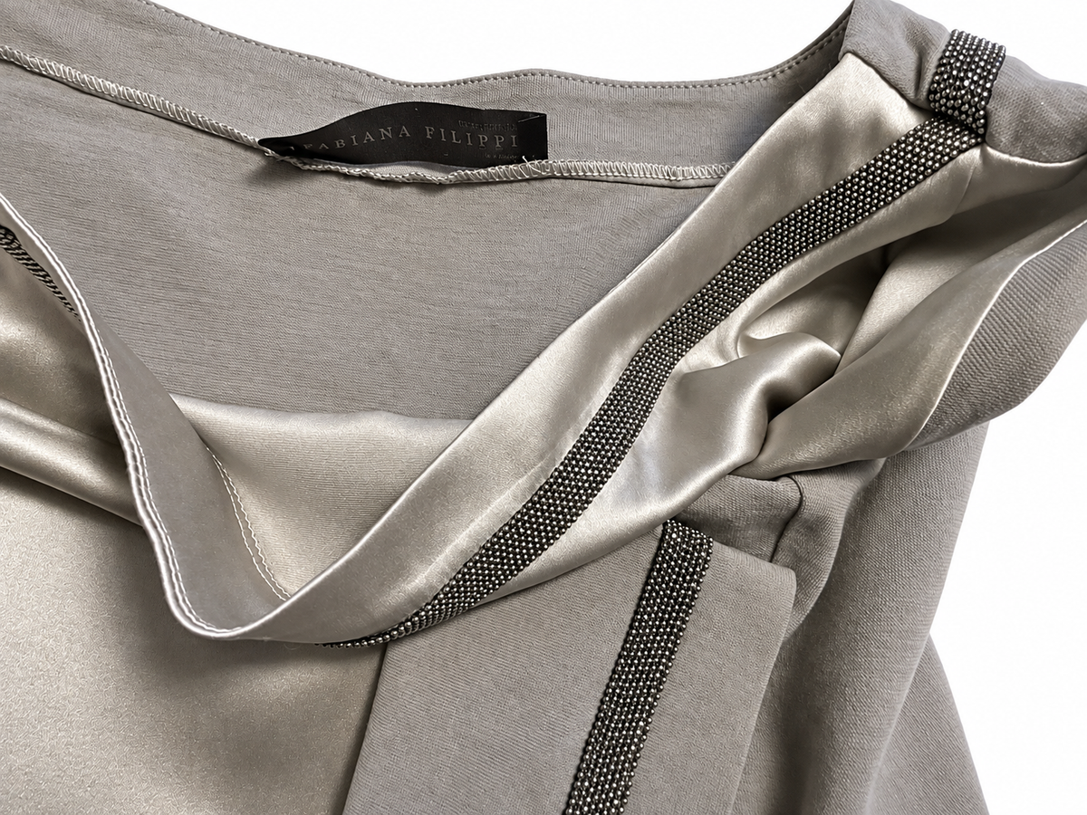 Fabiana Filippi Monili Trim Silk & Cotton Top ladies