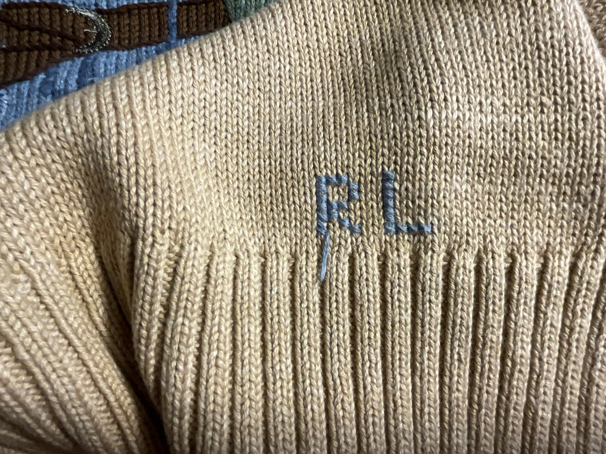 Polo Ralph Lauren Iconic Polo Bear Intarsia-Knit Sweater size M ladies