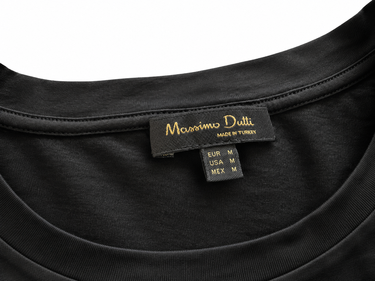 Massimo Dutti Black Sheer Panel T-Shirt Size M ladies