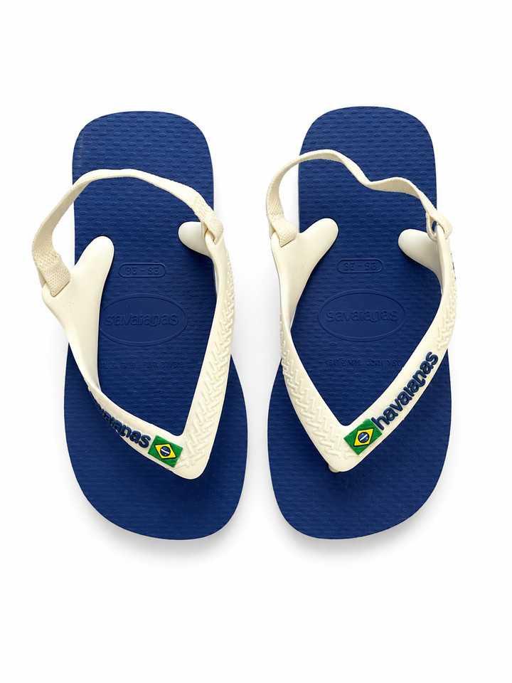 Havaianas Brazil Logo Infant Flip Flops – Blue & White EU 25/26 children