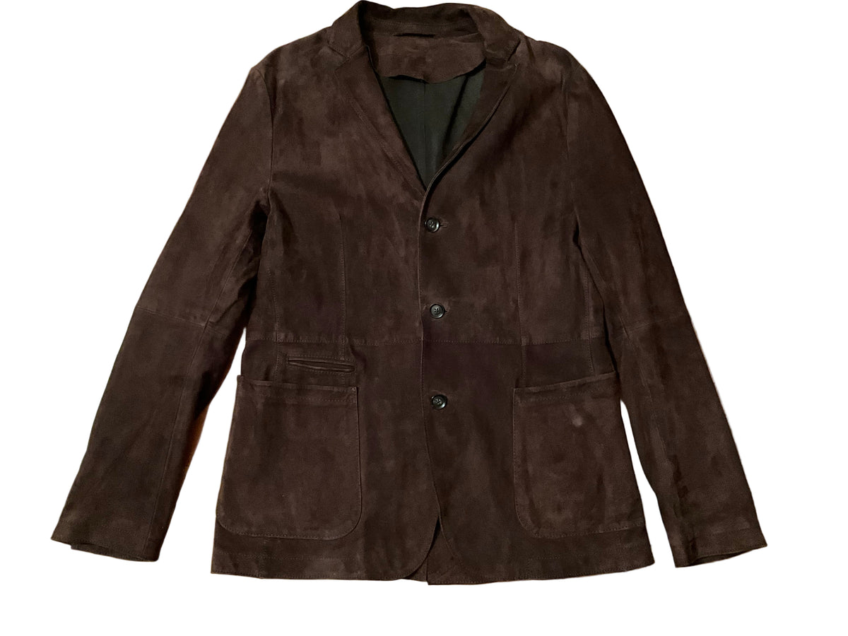 Boss by Hugo Boss Suede Leather Brown Jacket Blazer size 50 Men