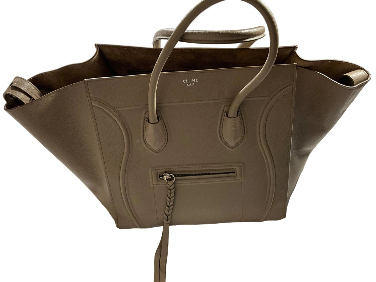 Céline Celine Medium Phantom Luggage Taupe Bag Handbag Ladies