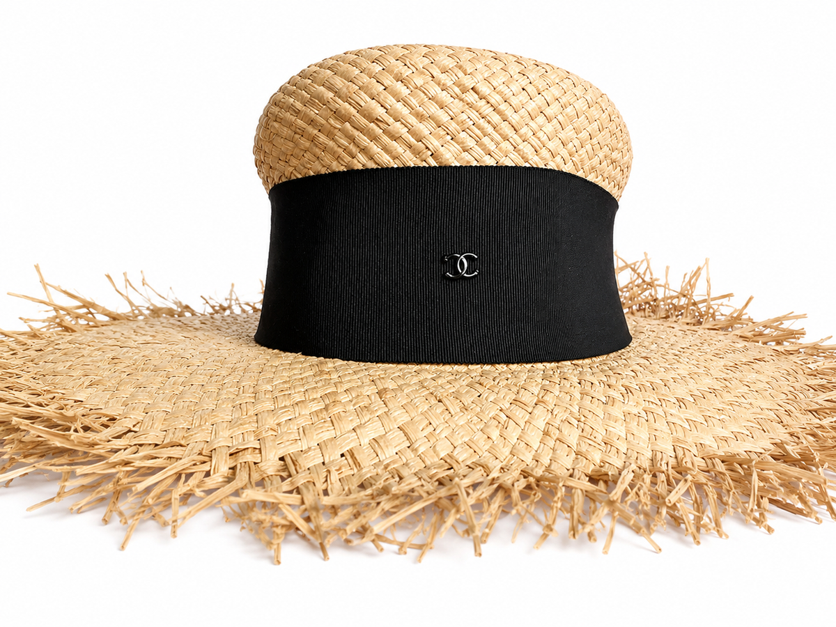 Chanel 2019 Runway Raffia Wide-Brim Hat – Size M ladies