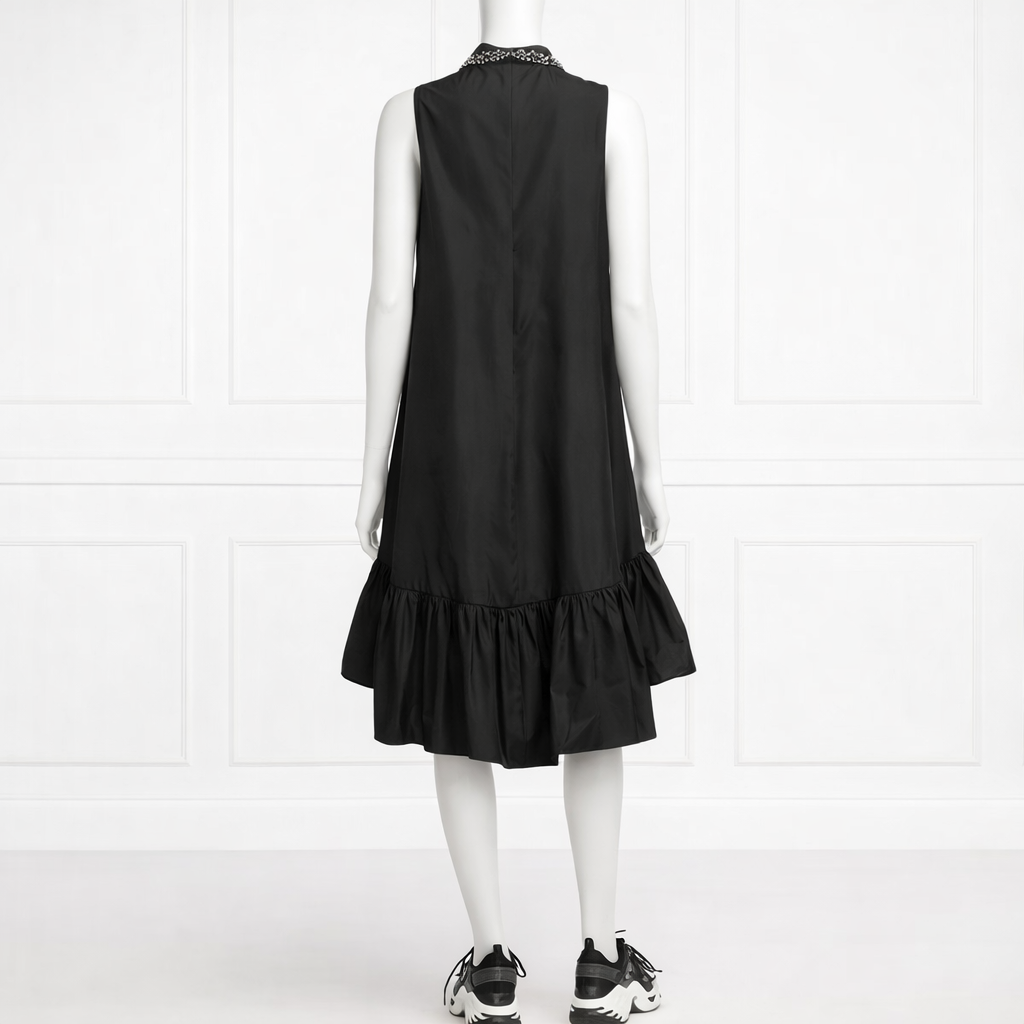 REDVALENTINO Black Crystals embellished collar dress size I 42 UK 10 U   Afashionistastore
