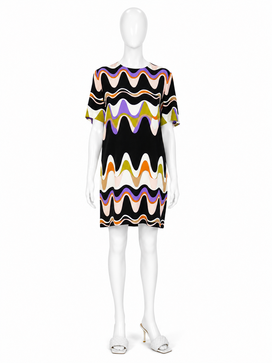 Emilio Pucci Silk Waves Printed Mini Dress – Size M ladies
