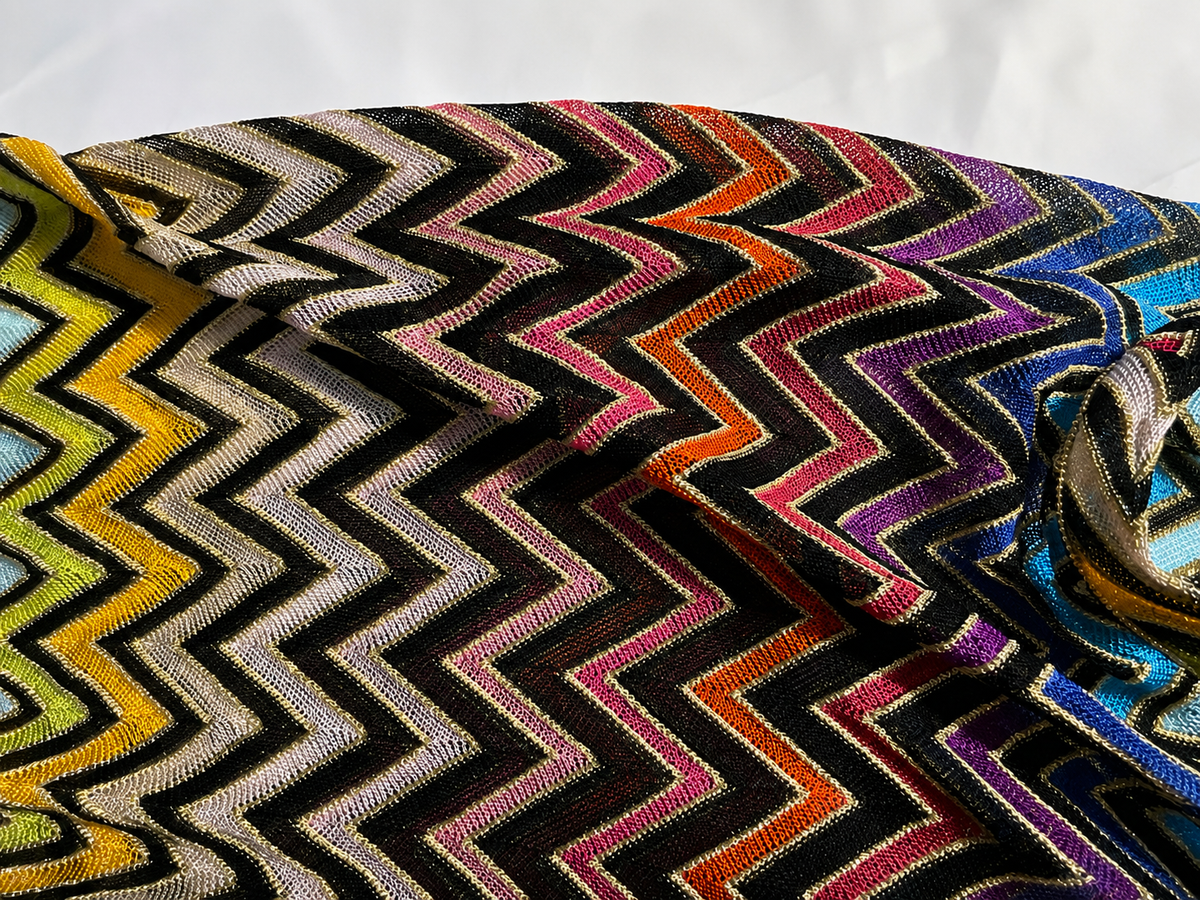 Missoni Multicolour Zigzag Metallic Knit Short Kaftan – Size M ladies