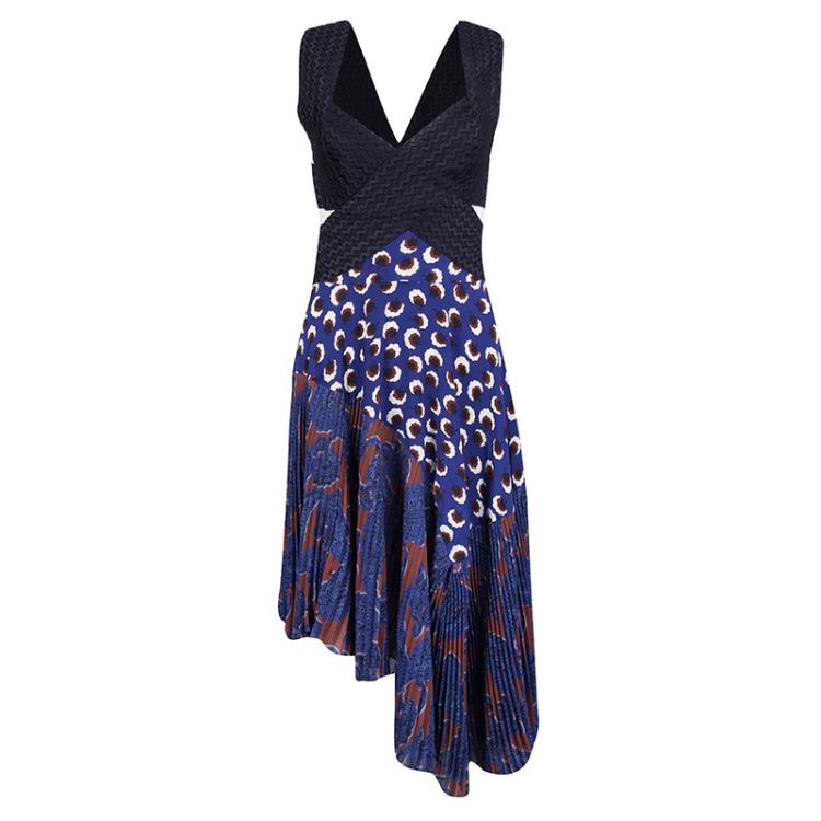 Stella McCartney Plisse asymmetric Cut Out dress I 36 XXS UK 4 US 0 ladies