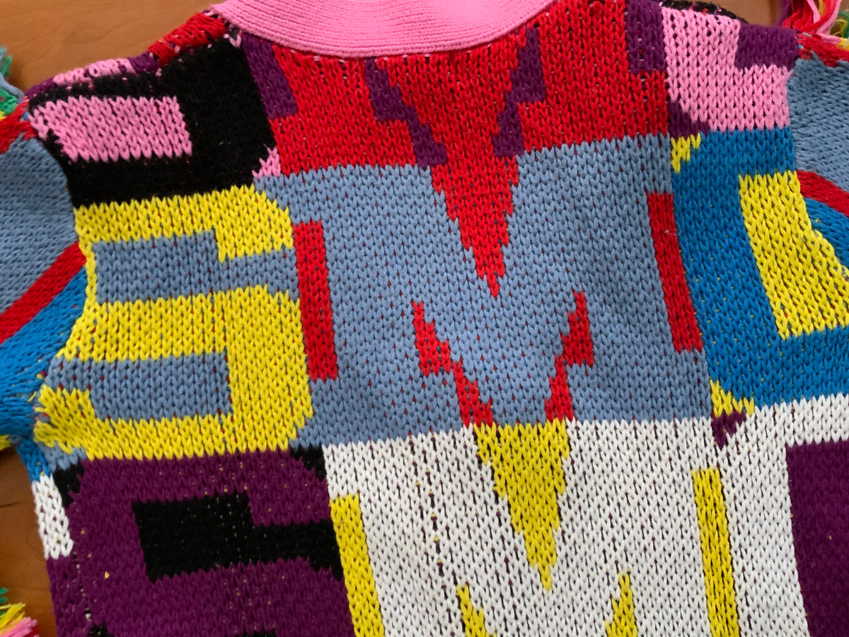 STELLA MCCARTNEY KIDS GIRLS’ Knit Fringe Multicolour Cardigan Size 10 years children