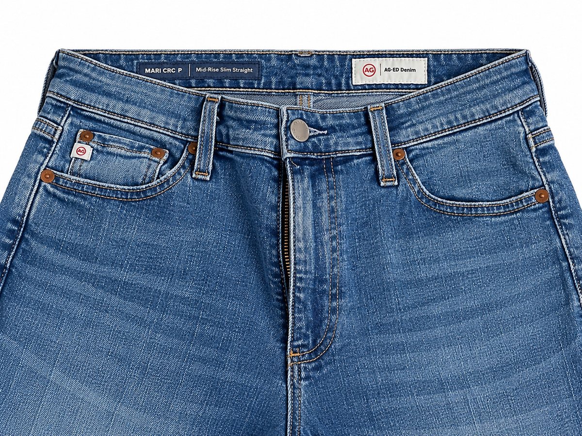 AG Adriano Goldschmied Mari Mid-Rise Crop Slim Straight Jeans ladies