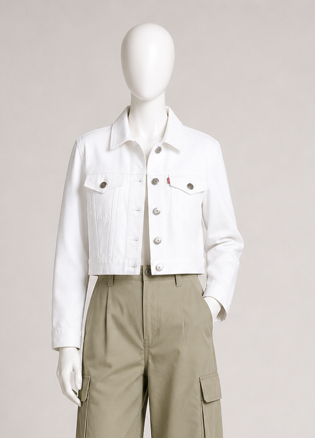 Missoni White Denim Cropped Jeans Jacket Size I 42 UK 10 US 6 ladies