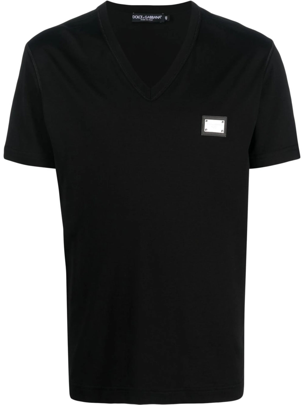 Dolce & Gabbana plaque V neck black T shirt size I 50 men