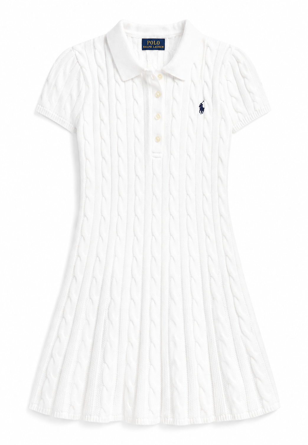 Polo by Ralph Lauren Cable Knit Polo Dress – White – Size M ladies