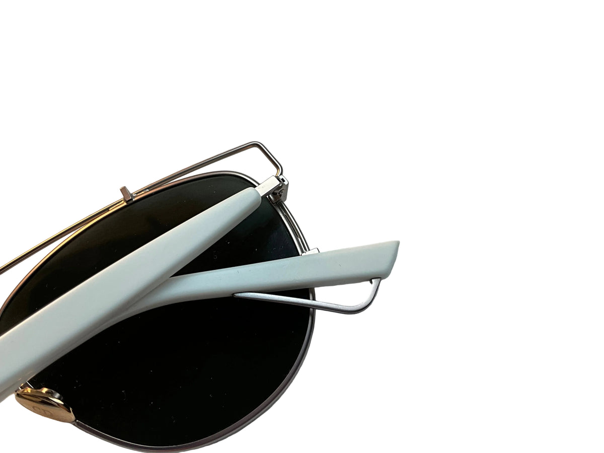 Christina Dior Technologic Sunglasses Silver White ladies