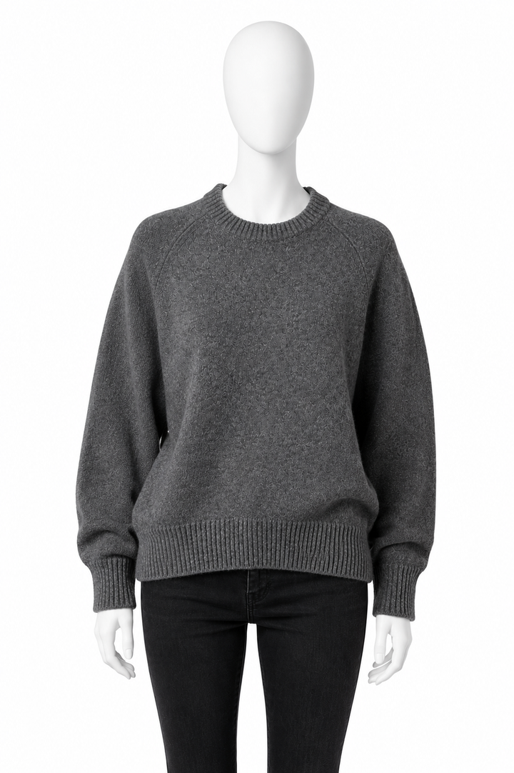 Uniqlo Grey Wool-Blend Oversized Knit Jumper size M medium ladies