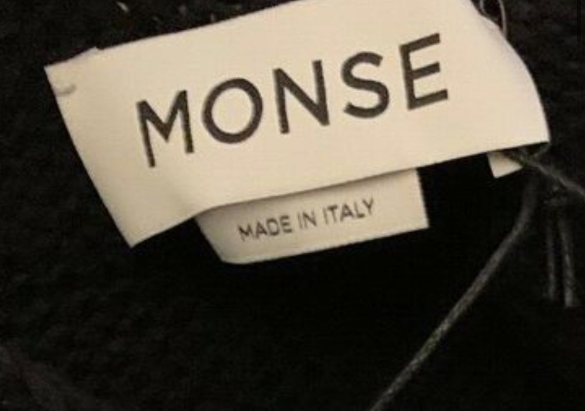 MONSE Upside Down Oversized Cutout Merino Wool Turtleneck Sweater In Black XS ladies