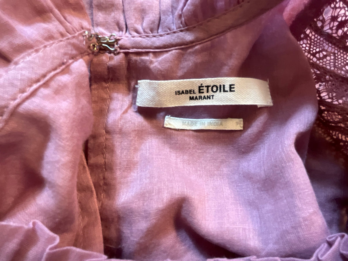 Étoile Isabel Marant Vivia Blouse in Cotton Purple Size F 40 ladies