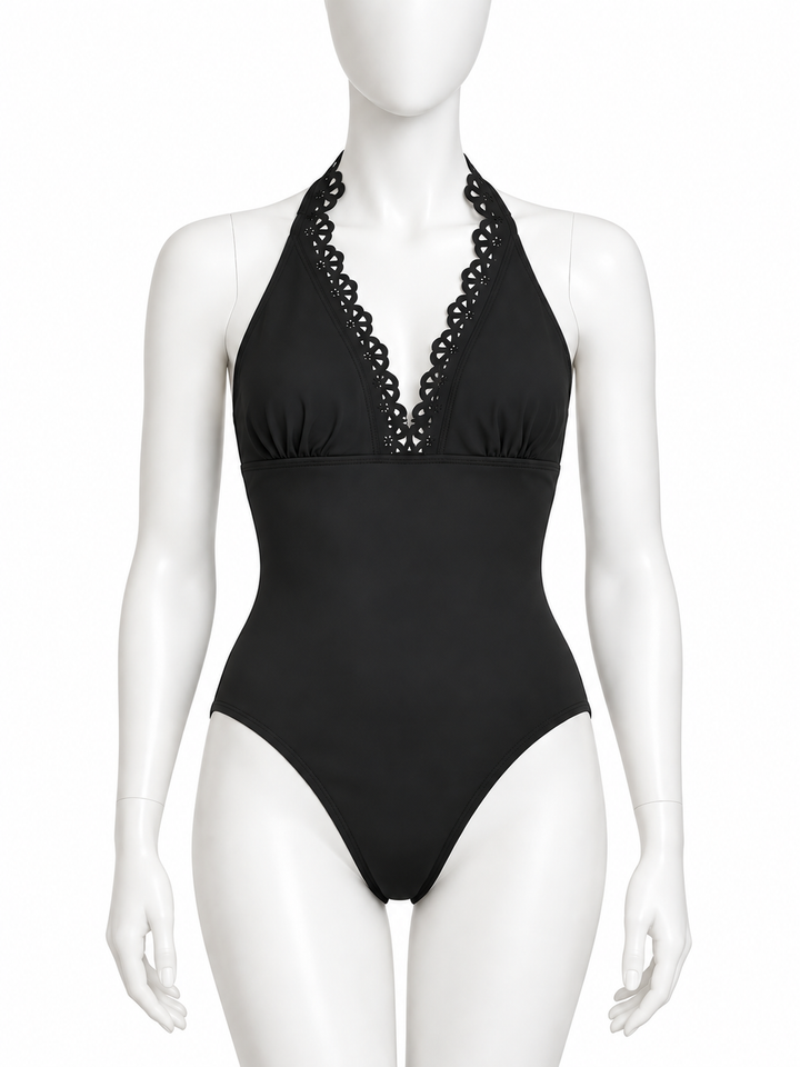 M&S Black Cut-Out Detail One-Piece Swimsuit – Size UK 10 ladies