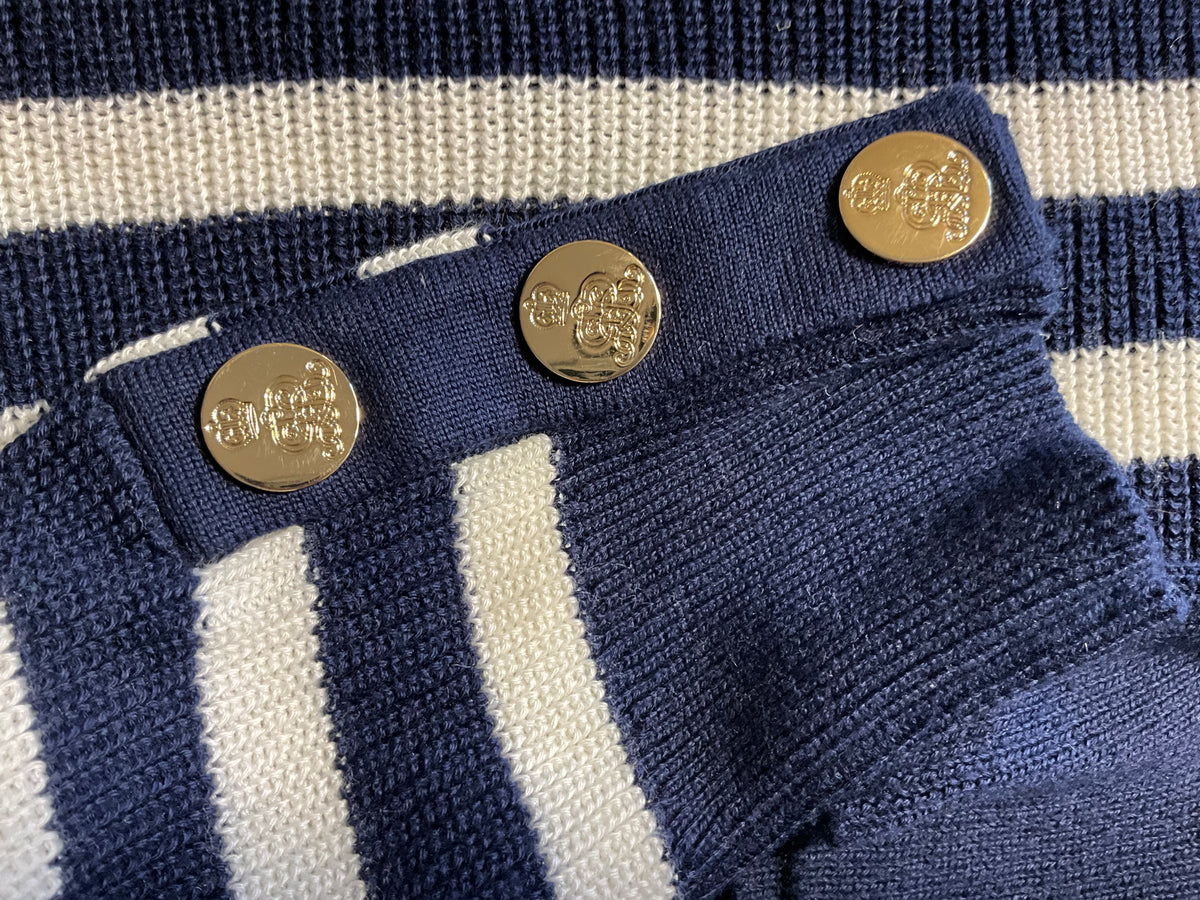 Ralph Lauren Purple Label Women’s Navy & Cream Striped Knit Jumper – Size XS ladies