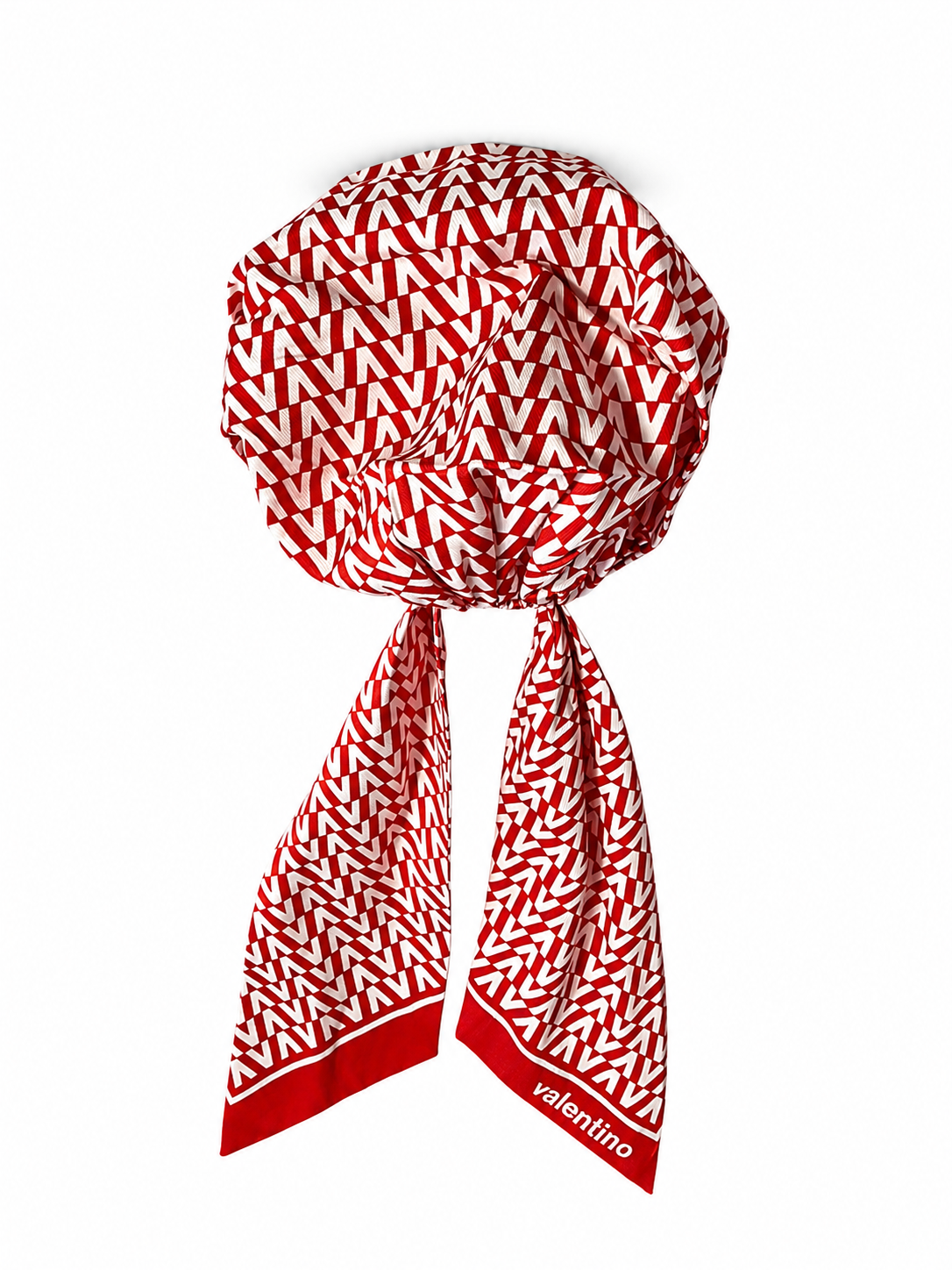 Valentino V Logo Printed Silk Head Scarf ladies