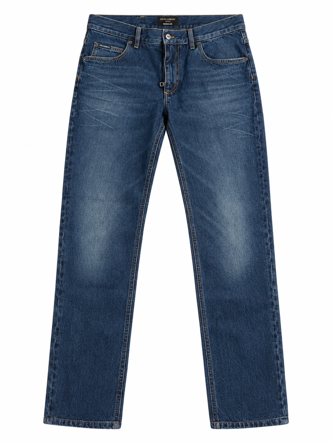 Dolce & Gabbana Men’s Blue Washed Regular Fit Jeans – Size IT 50 men