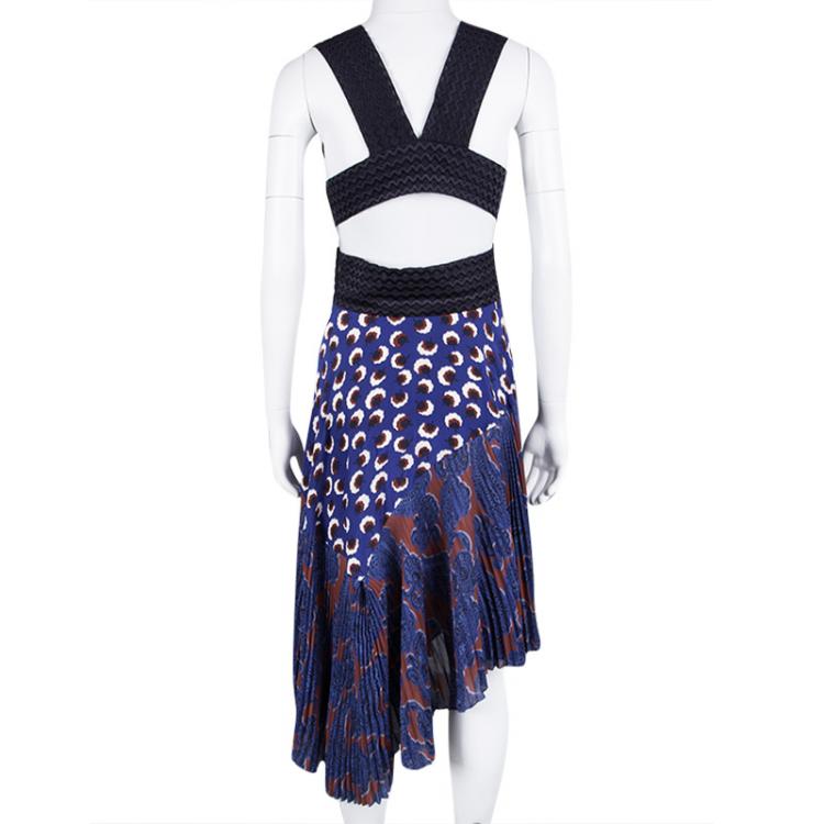 Stella McCartney Plisse asymmetric Cut Out dress I 36 XXS UK 4 US 0 ladies