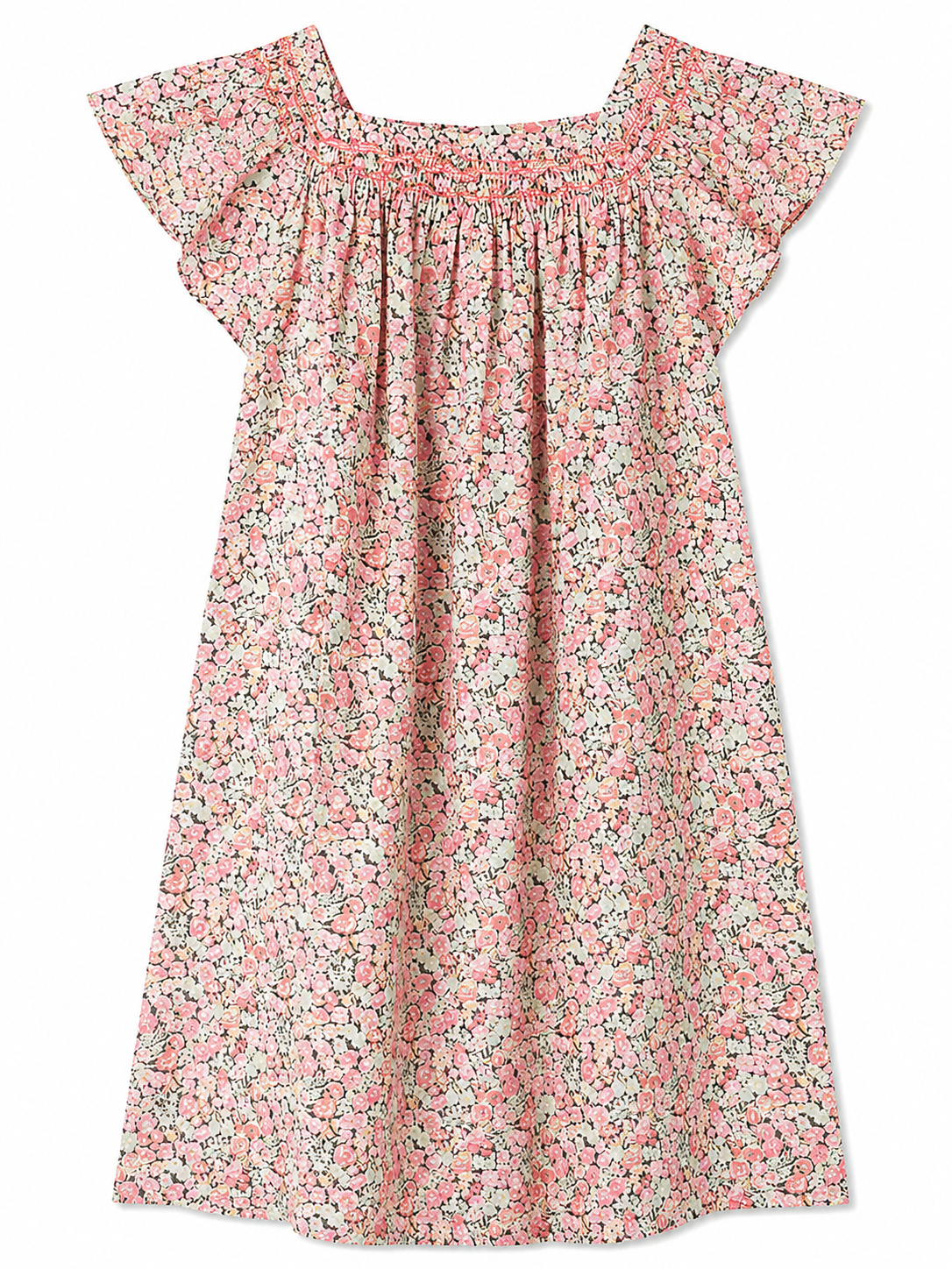 BONPOINT FLORAL LIBERTY PRINT HAND EMBROIDERED DRESS SIZE 14 YEARS
