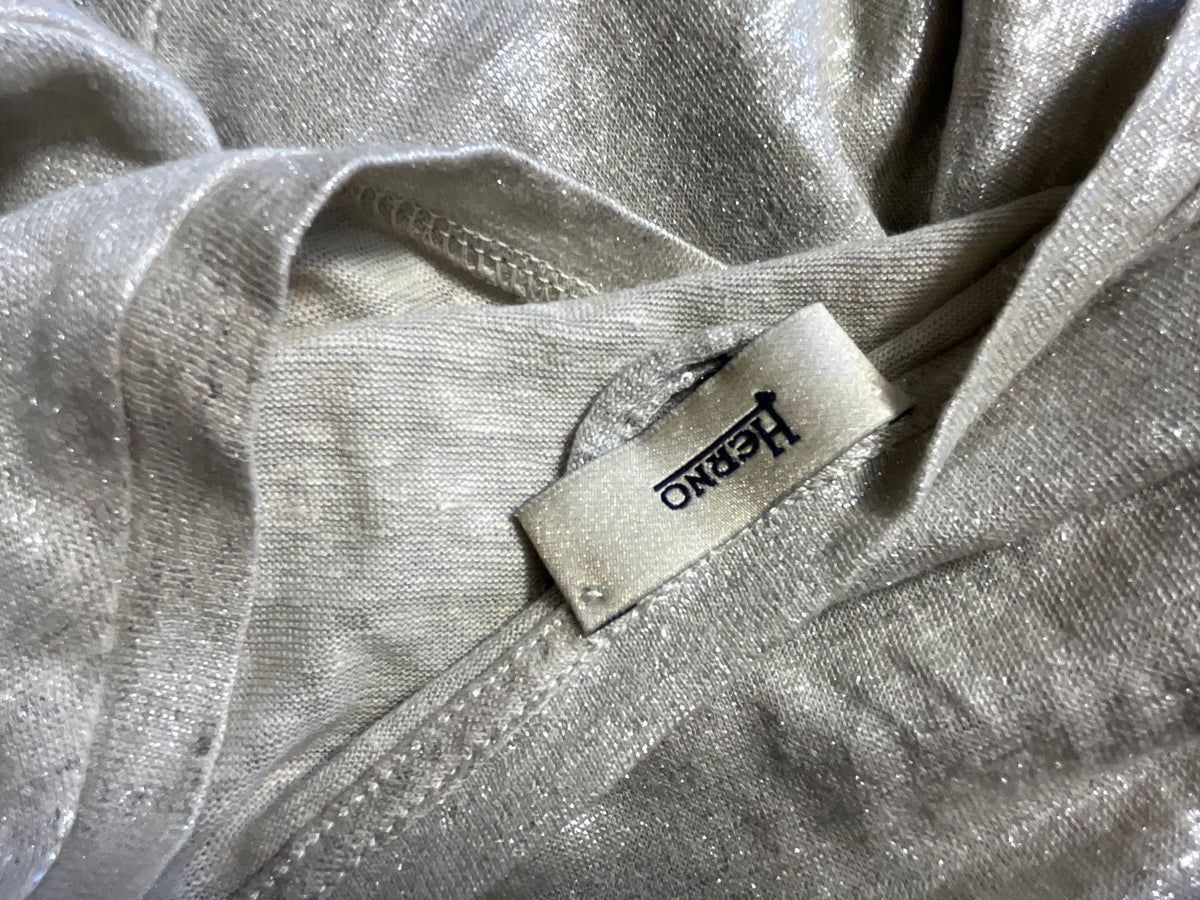 Herno Metallic Gold Linen Blend Top – Size IT 42 US 6 UK 10 ladies