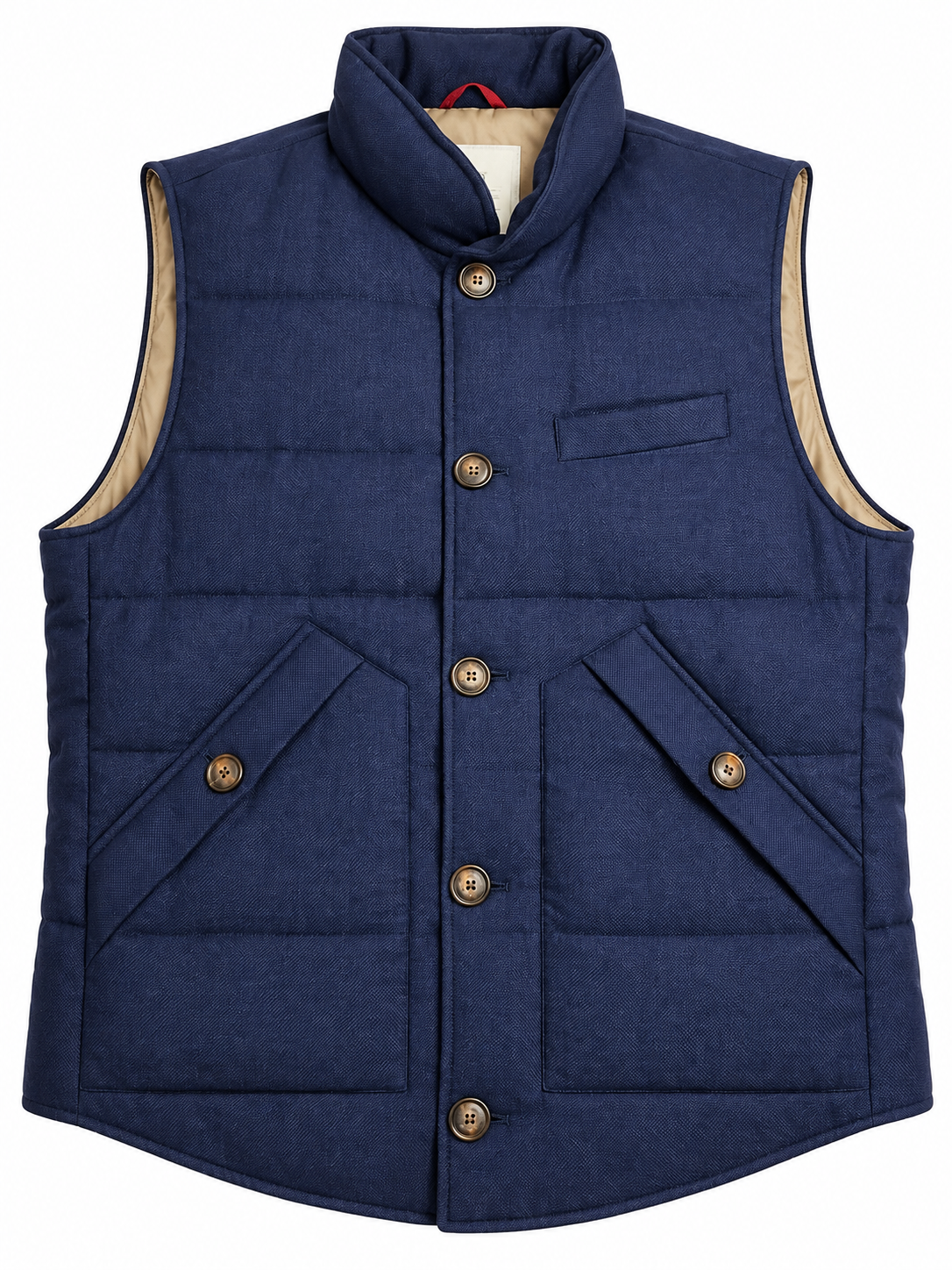 Brunello Cucinelli Men’s Navy Blue Goose Down Quilted Gilet Vest – Size M men