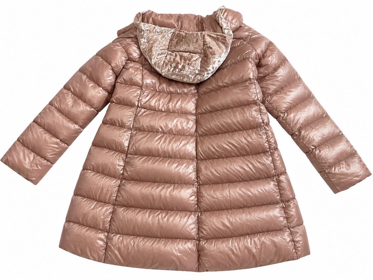 Herno Shiny Quilted Down Puffer Coat with Velvet Hood – Size IT 42 ladies