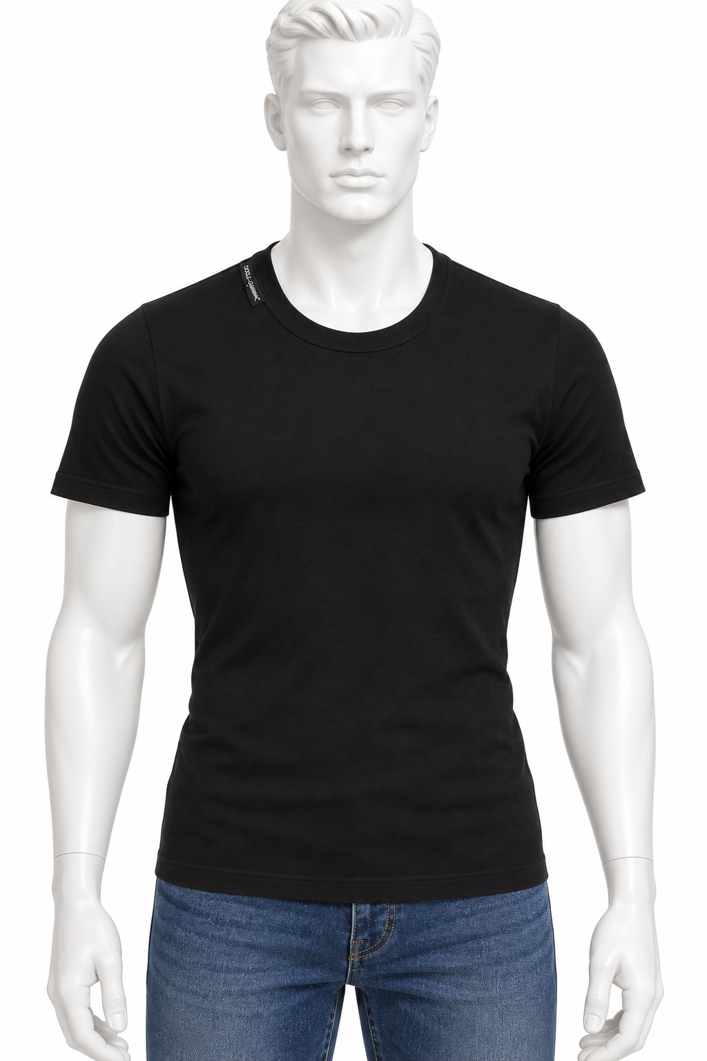 Dolce & Gabbana Men’s Black Fitted Cotton T-Shirt – Size IT 48 men
