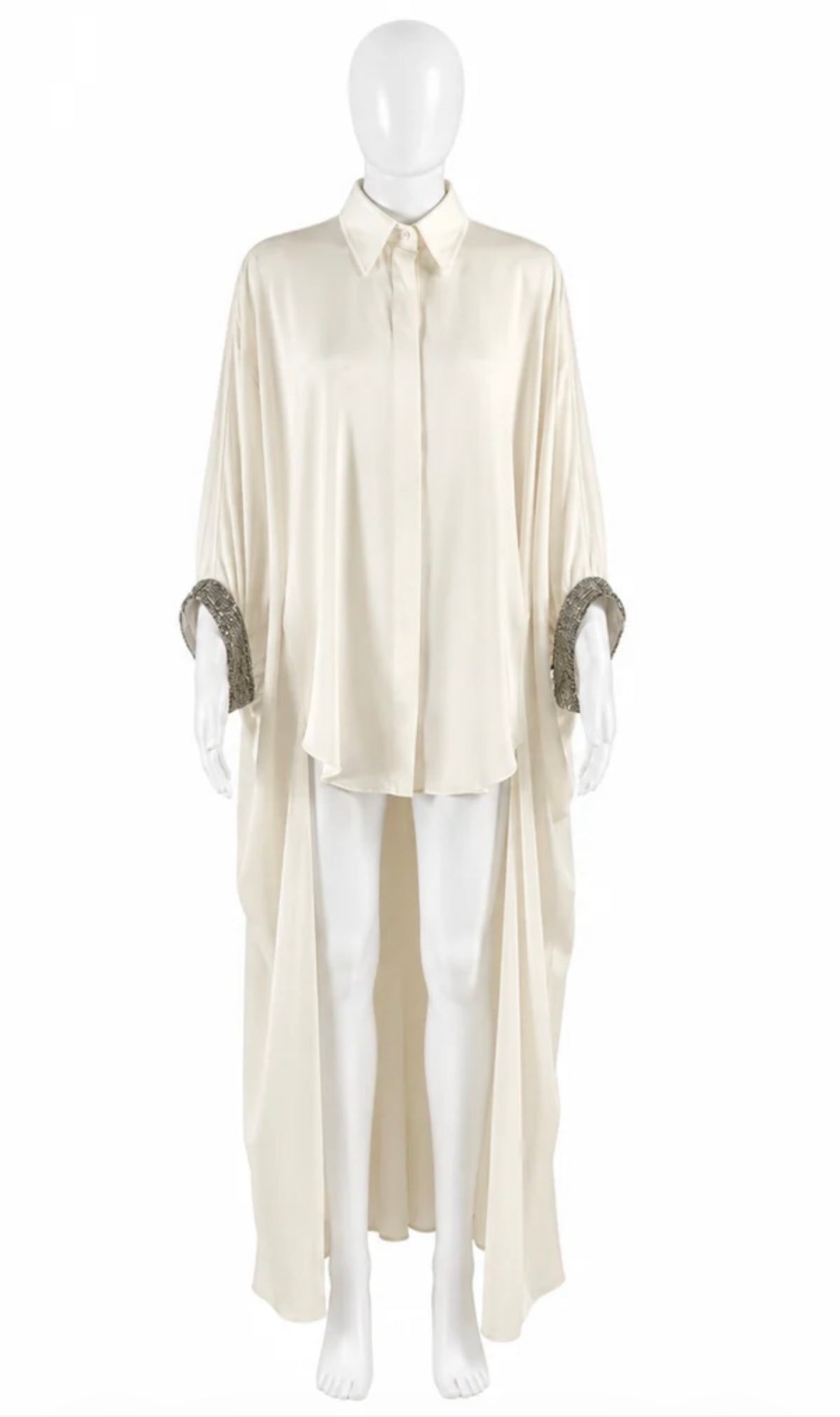 Brunello Cucinelli Silk Monili Asymmetric Shirt size S ladies