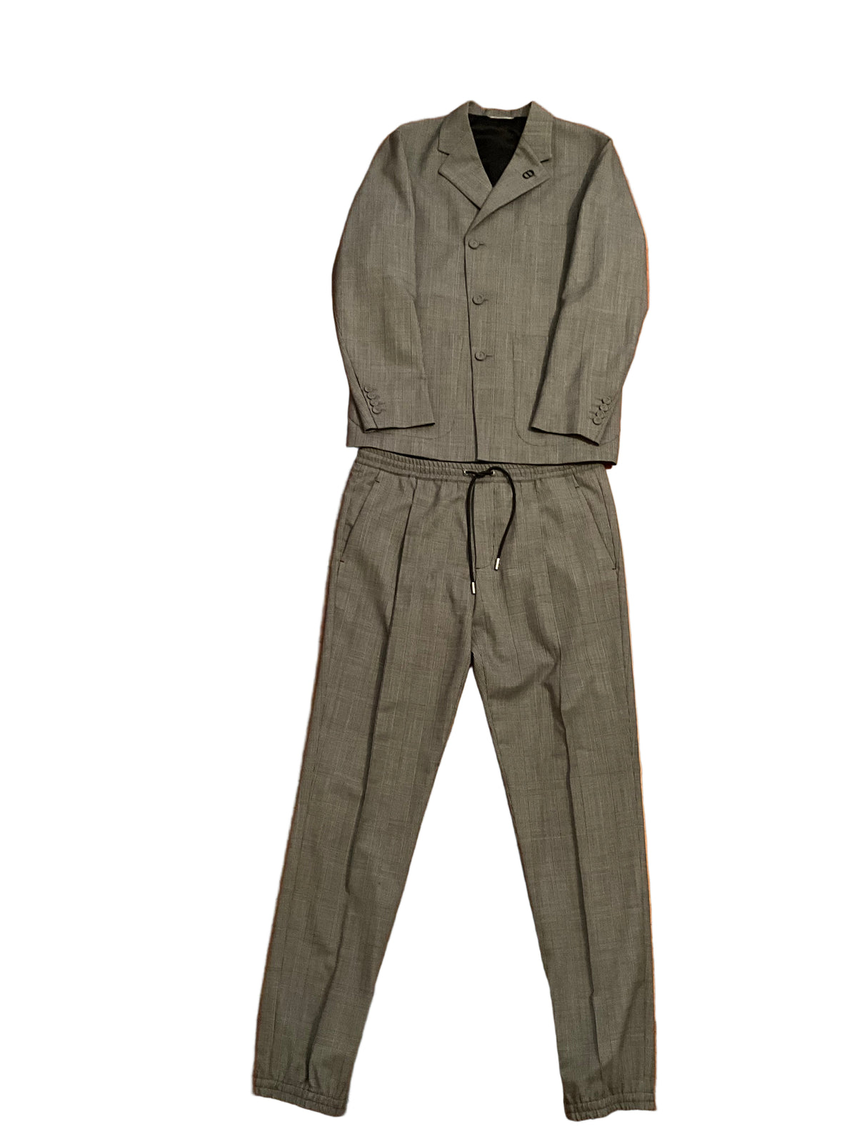 Dior Virgin Wool Check CD Icon Two-Piece Set Suit Size 48-jacket Size 50-trousers men