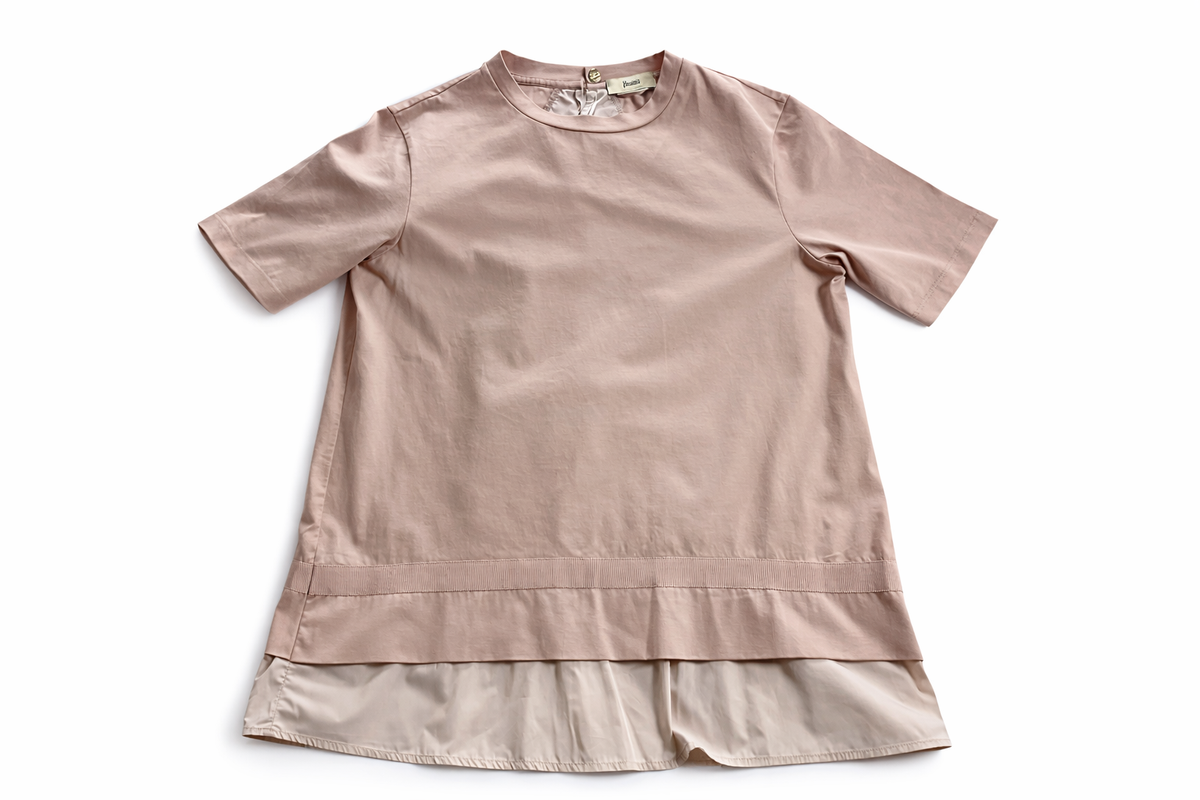 Herno Flounced T-shirt in pink/beige ladies
