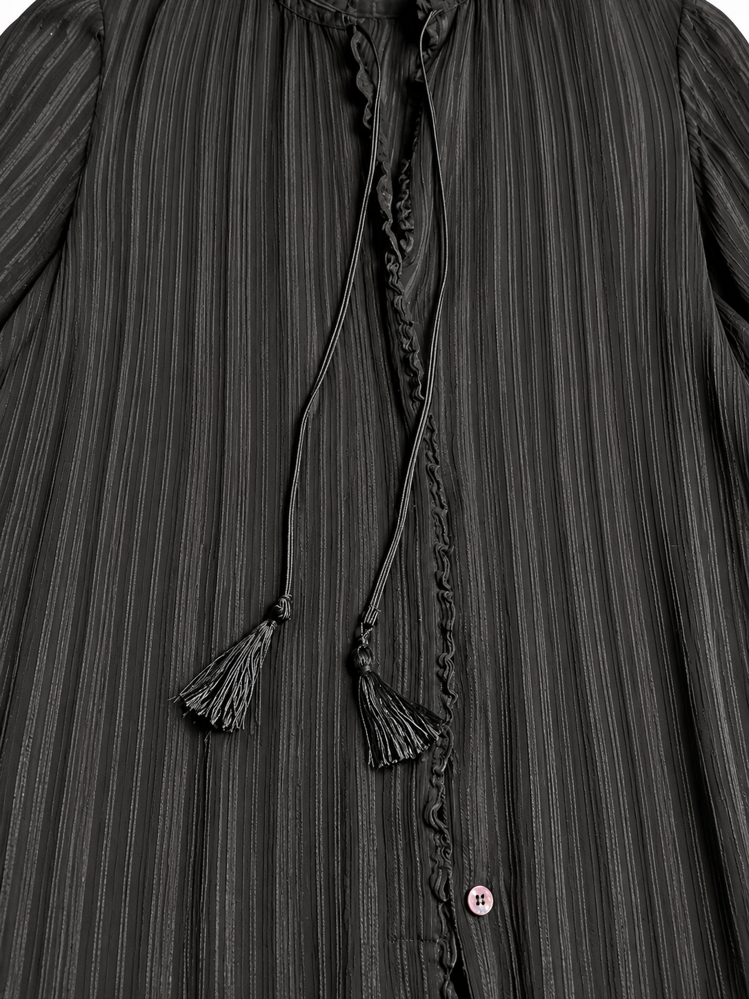 Etro Black Silk Sheer Blouse size I 38 XS ladies