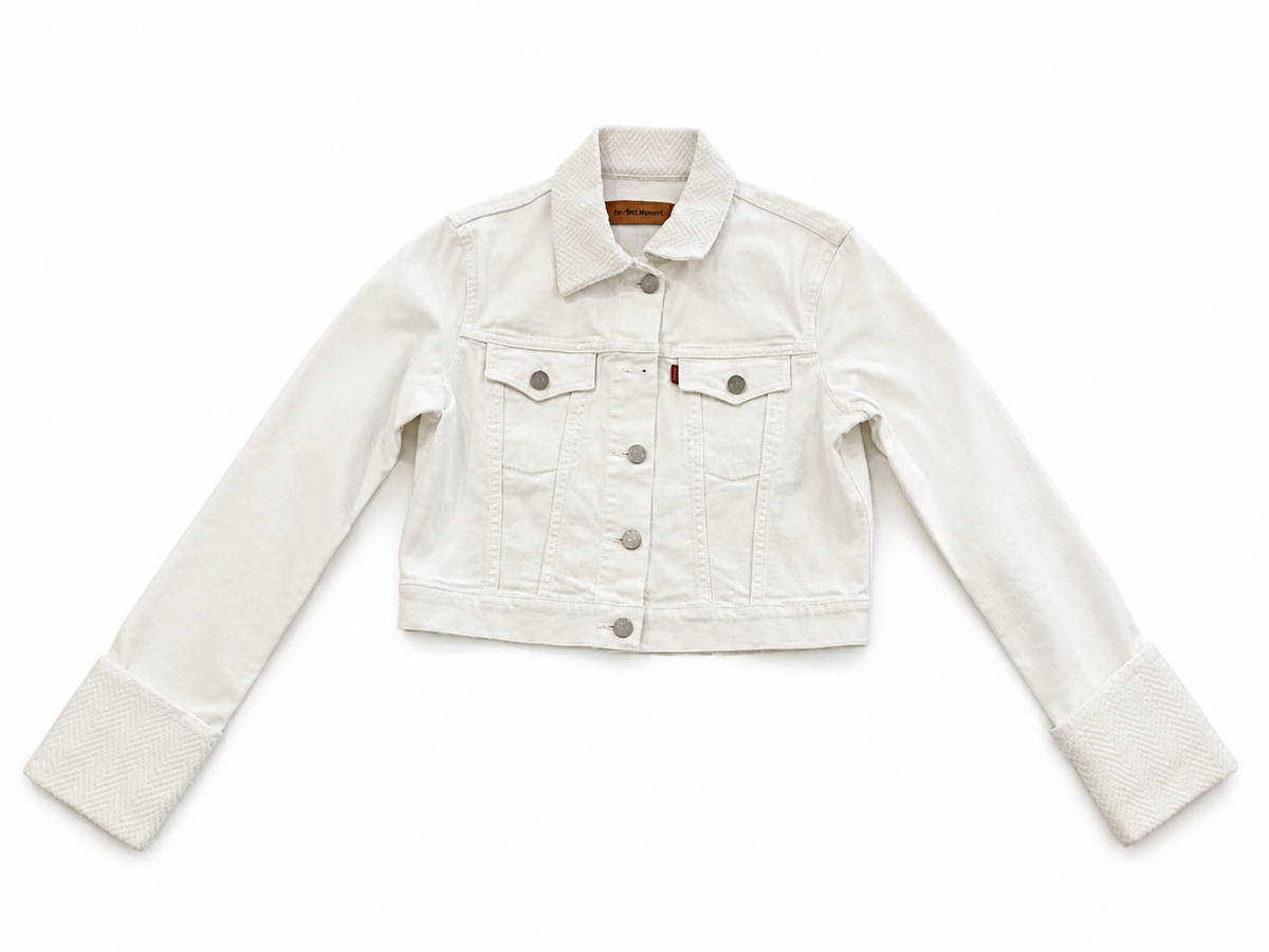 Missoni White Denim Cropped Jeans Jacket Size I 42 UK 10 US 6 ladies