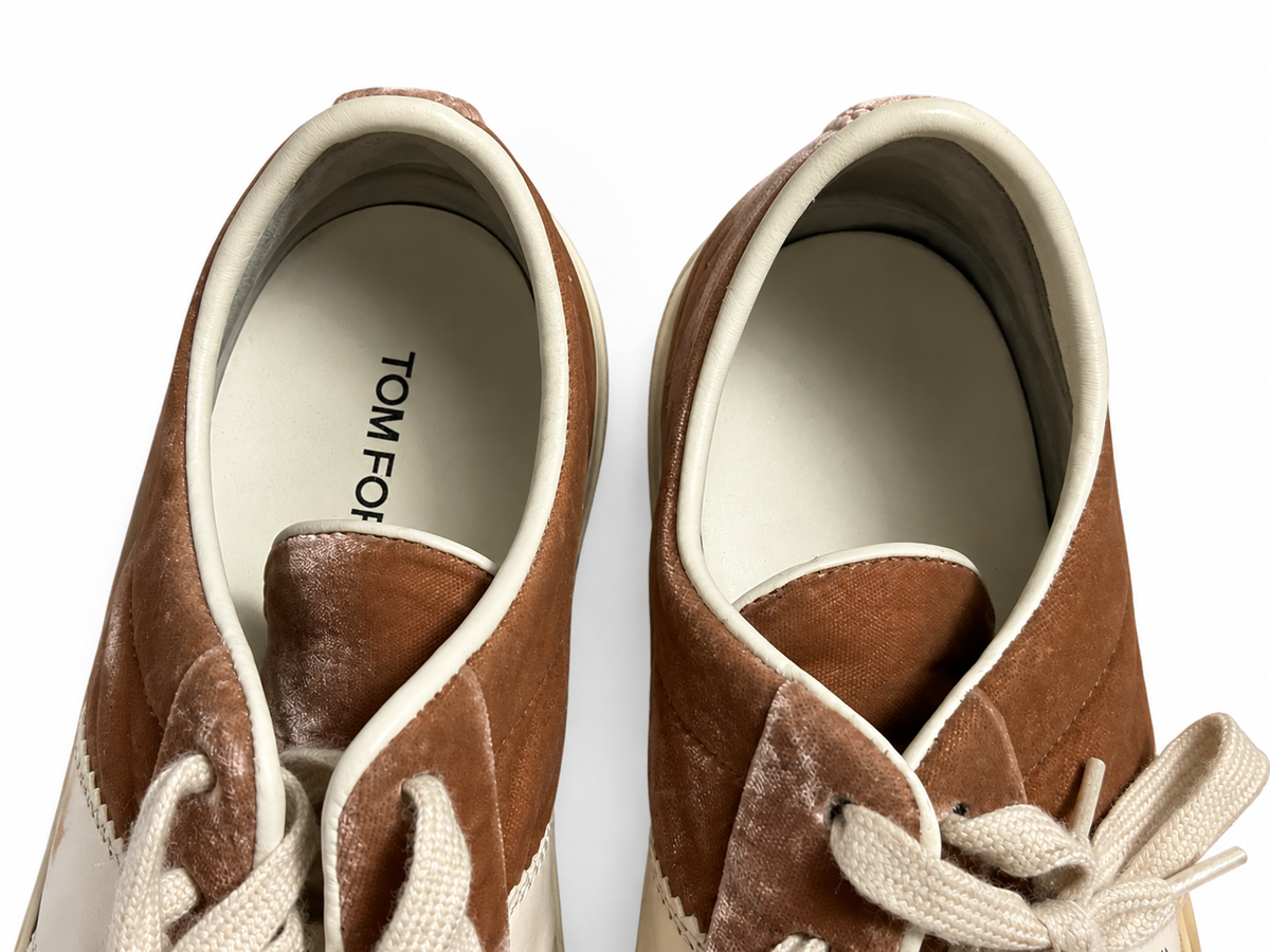 Tom Ford Men’s Velvet & Leather Low-Top Sneakers – Size UK 9 / EU 43 men