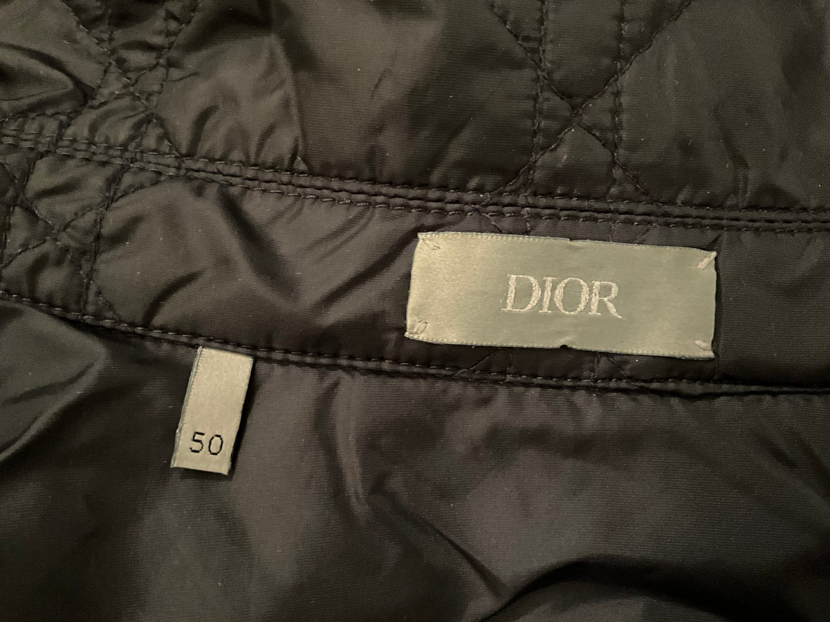 Dior Navy Blue Cannage Quilt Nylon Blend Oversized Light Jacket Size 50 men