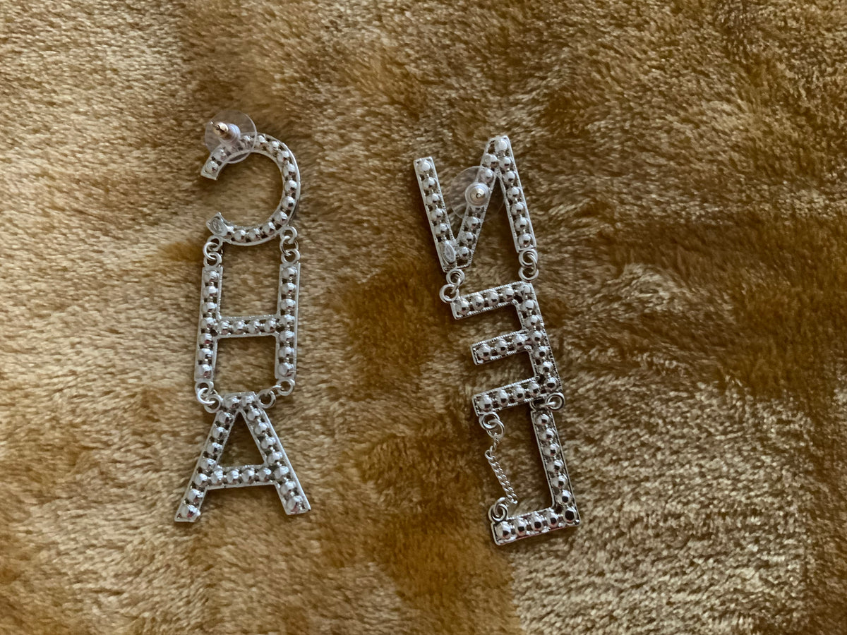 CHANEL XL Crystal Cha-Nel Logo Drop Earrings ladies