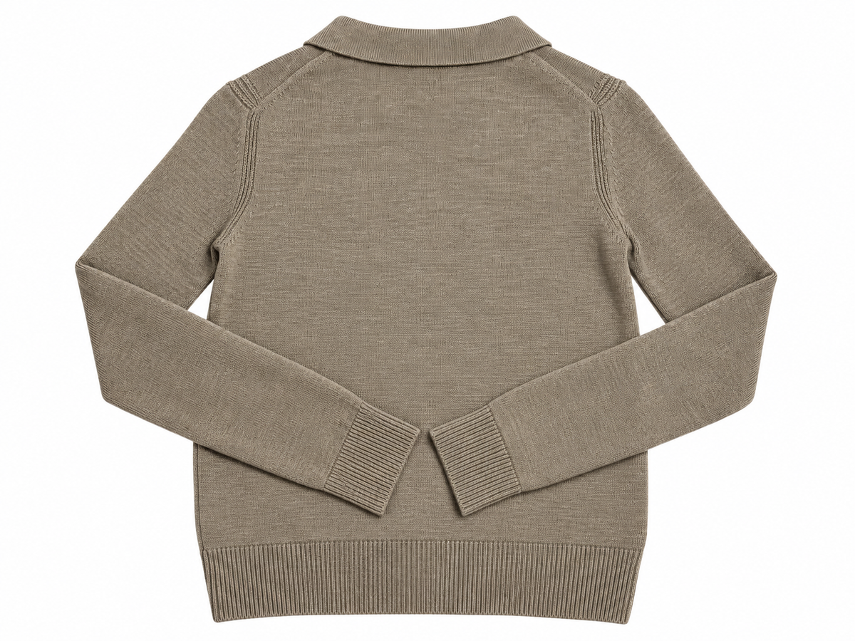 Reiss Kids Knitted Polo Jumper – Beige/Taupe – Age 8–9 Years children