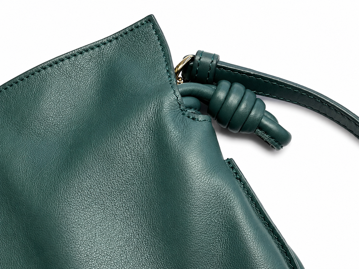 Loewe Mini Flamenco Knot Clutch Bag – Vetiver Green Soft Nappa Leather ladies