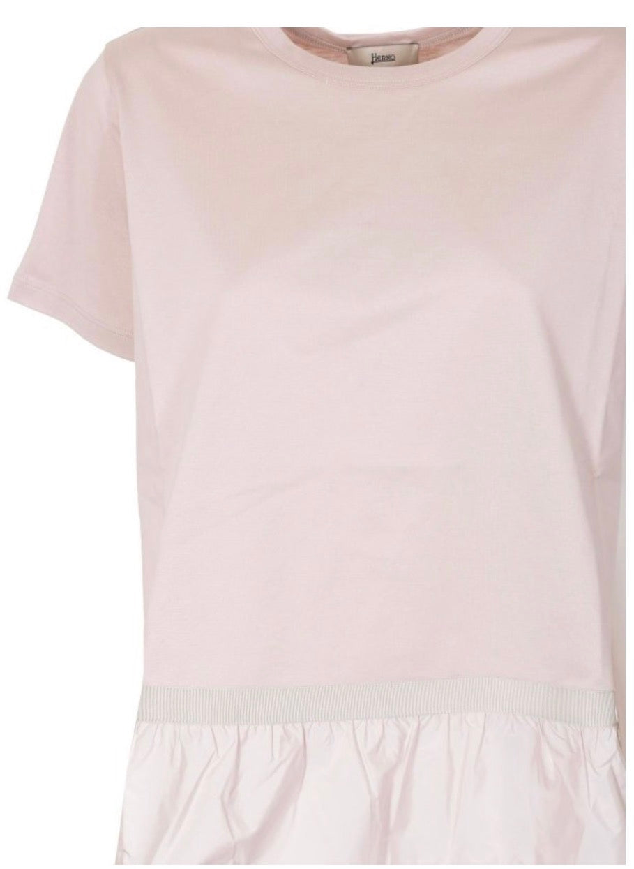 Herno Flounced T-shirt in pink/beige ladies