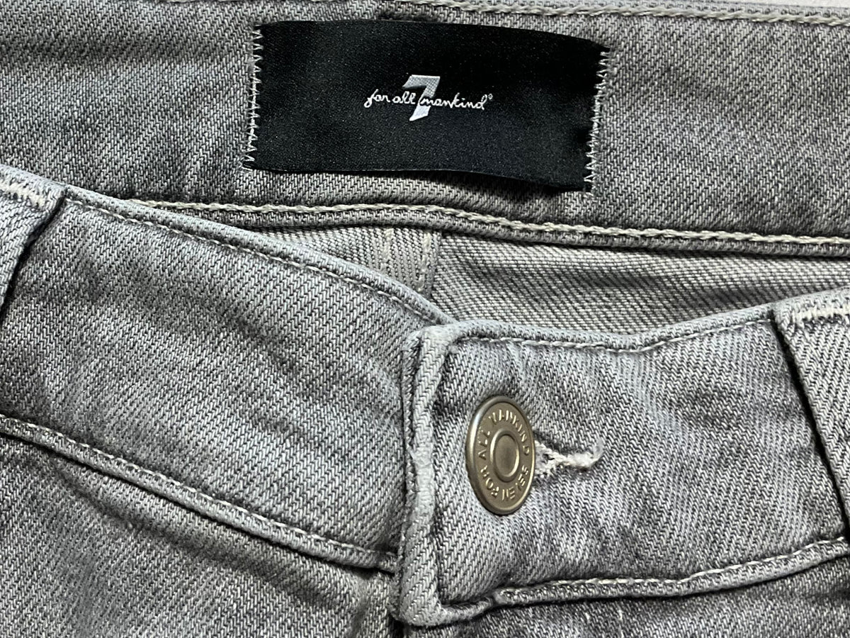 7 For All Mankind Women’s Calie Straight Ankle Jeans – Silver Wash, Size 28 ladies