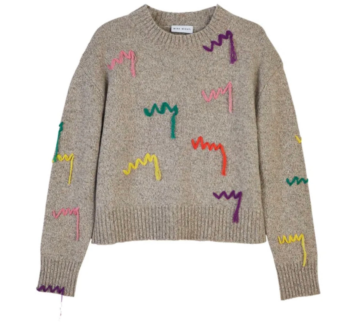 Mira Mikati Extra Fine Merino Wool Embroidered Pullover Sweater Jumper Size EU 38 ladies